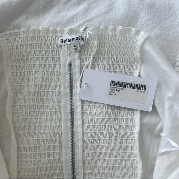 NWT Reformation Cacio Long Sleeve Top (White) - Small - Picture 5 of 7